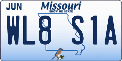 MO license plate WL8S1A