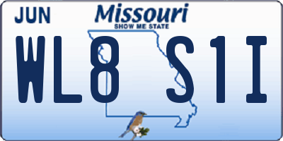 MO license plate WL8S1I