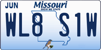 MO license plate WL8S1W