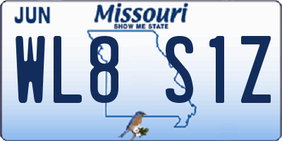 MO license plate WL8S1Z