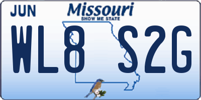 MO license plate WL8S2G