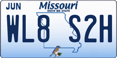 MO license plate WL8S2H