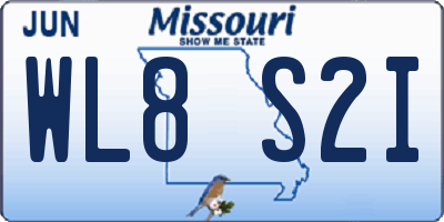 MO license plate WL8S2I