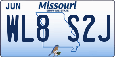 MO license plate WL8S2J