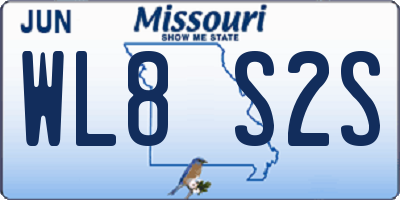 MO license plate WL8S2S