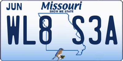 MO license plate WL8S3A