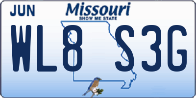 MO license plate WL8S3G