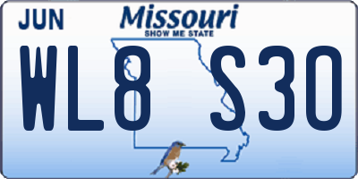 MO license plate WL8S3O
