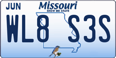 MO license plate WL8S3S