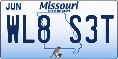 MO license plate WL8S3T