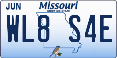 MO license plate WL8S4E