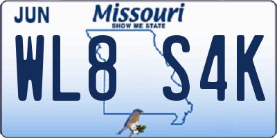 MO license plate WL8S4K