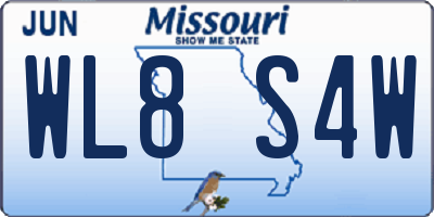 MO license plate WL8S4W