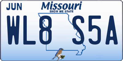 MO license plate WL8S5A