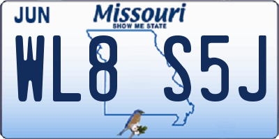 MO license plate WL8S5J