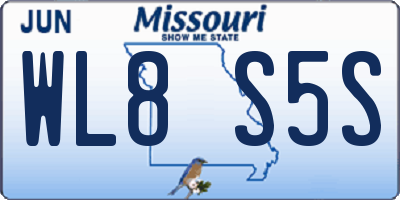 MO license plate WL8S5S