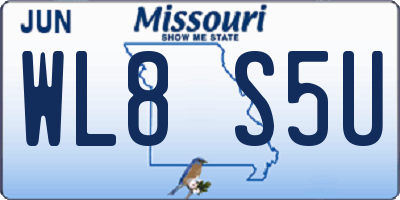 MO license plate WL8S5U