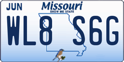 MO license plate WL8S6G