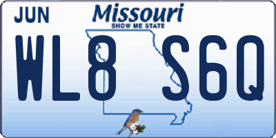 MO license plate WL8S6Q
