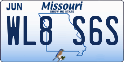 MO license plate WL8S6S