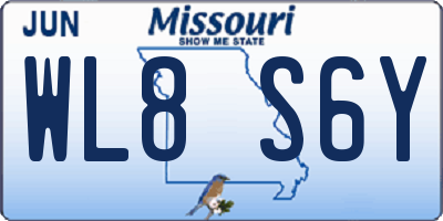 MO license plate WL8S6Y