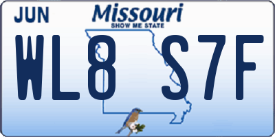 MO license plate WL8S7F