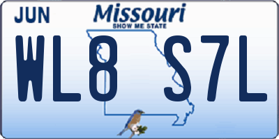 MO license plate WL8S7L