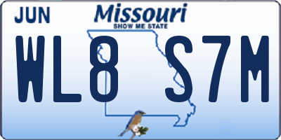 MO license plate WL8S7M