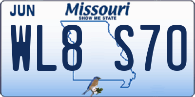 MO license plate WL8S7O