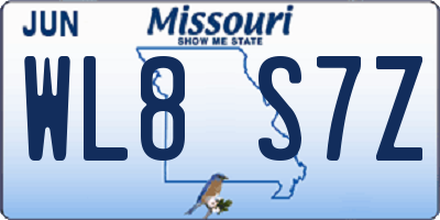 MO license plate WL8S7Z
