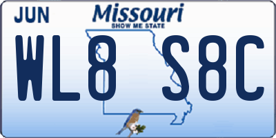 MO license plate WL8S8C