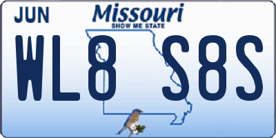 MO license plate WL8S8S