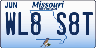 MO license plate WL8S8T