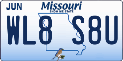 MO license plate WL8S8U