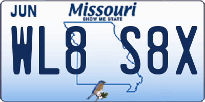 MO license plate WL8S8X