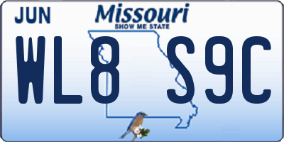 MO license plate WL8S9C