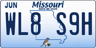 MO license plate WL8S9H