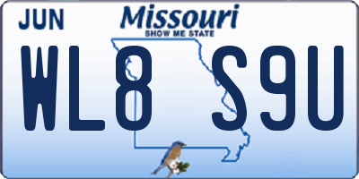 MO license plate WL8S9U