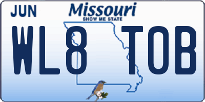 MO license plate WL8T0B