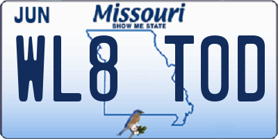 MO license plate WL8T0D
