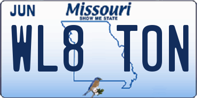 MO license plate WL8T0N