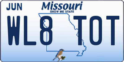 MO license plate WL8T0T