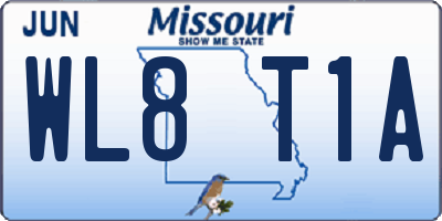 MO license plate WL8T1A