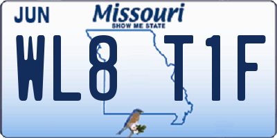 MO license plate WL8T1F