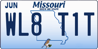 MO license plate WL8T1T