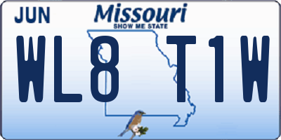 MO license plate WL8T1W