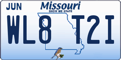 MO license plate WL8T2I