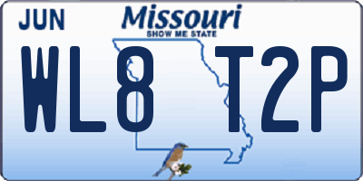 MO license plate WL8T2P