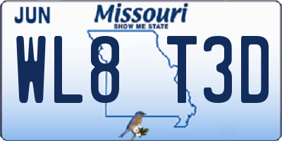 MO license plate WL8T3D