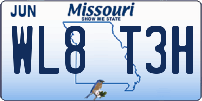 MO license plate WL8T3H